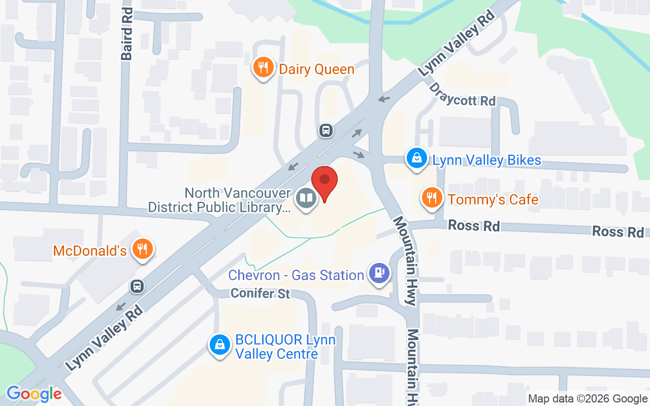 Map showing the location of Canyon Laser Skin care, Vancouver