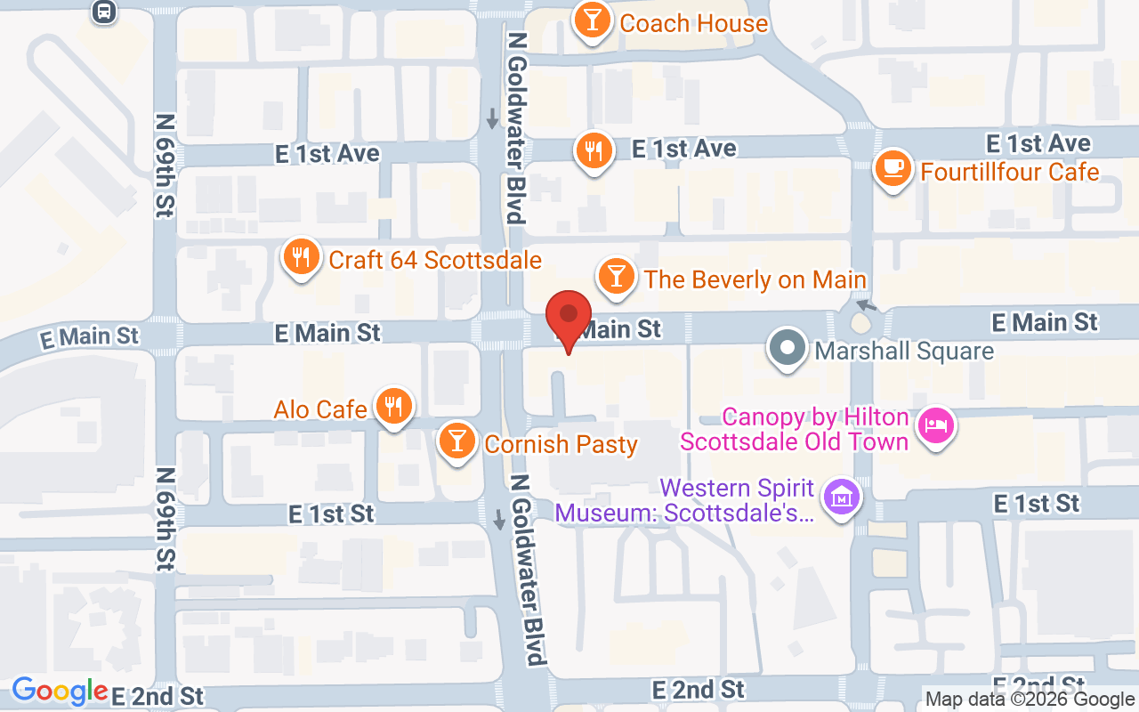 Map showing the location of FIRST & MANE, Scottsdale