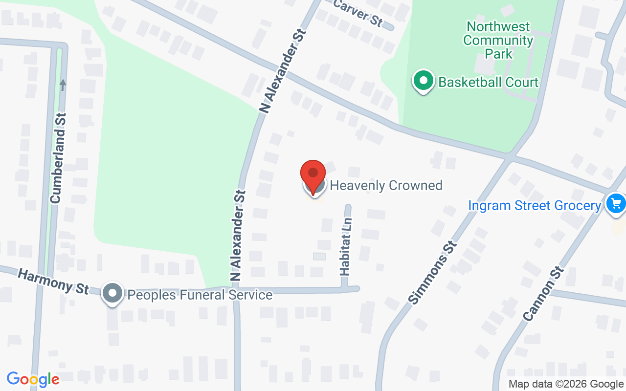 Map showing the location of Heavenly Crowned natural hair and locs