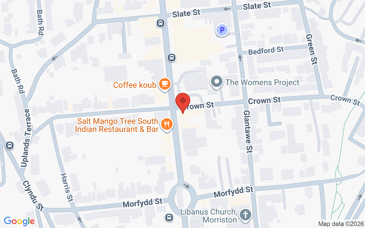 Map showing the location of The Sun Lounge, Swansea