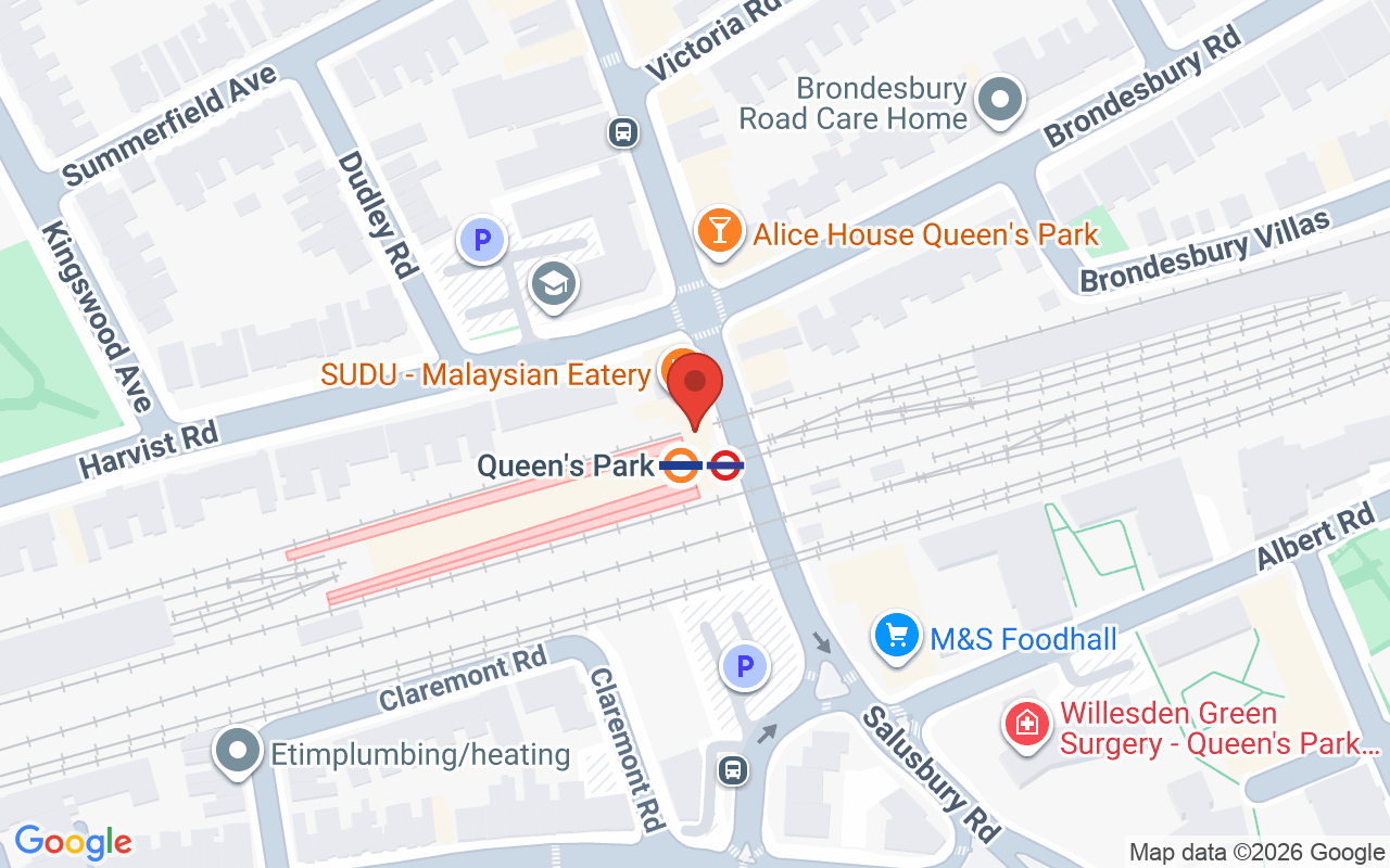 Map showing the location of 26 Salusbury Road NW6 6NL London