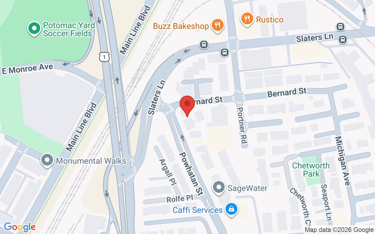Map showing the location of Holistic Hair Studio, VA United States