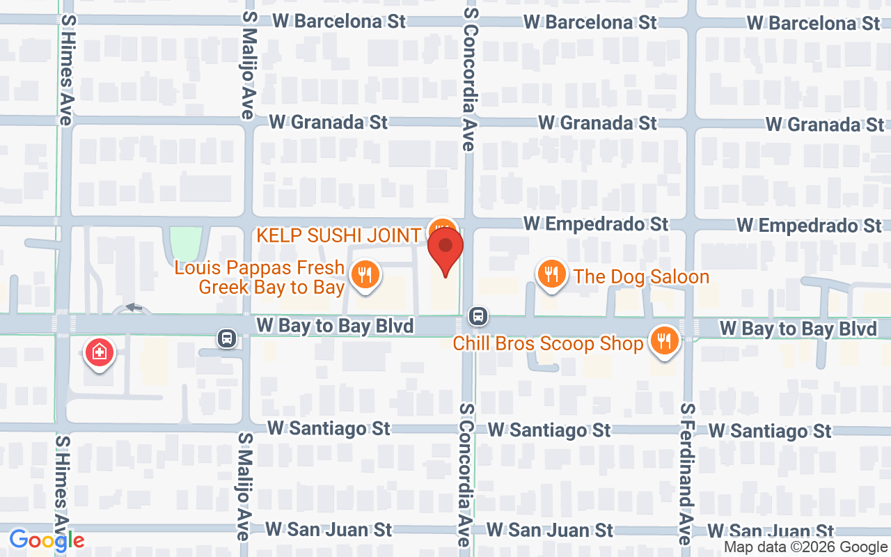 Map showing the location of Monaco Hair Extensions Salon South Tampa