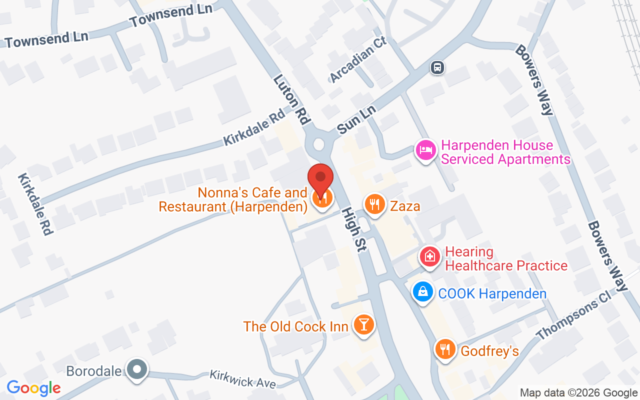 Map showing the location of Johnson Blythe – Harpenden