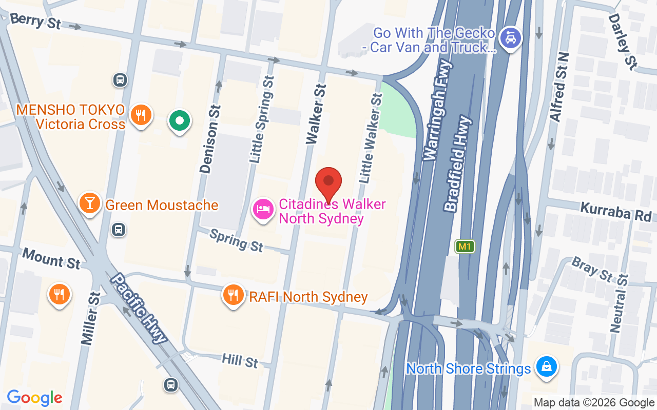 Map showing the location of 141 Walker Street, North Sydney, NSW 2060