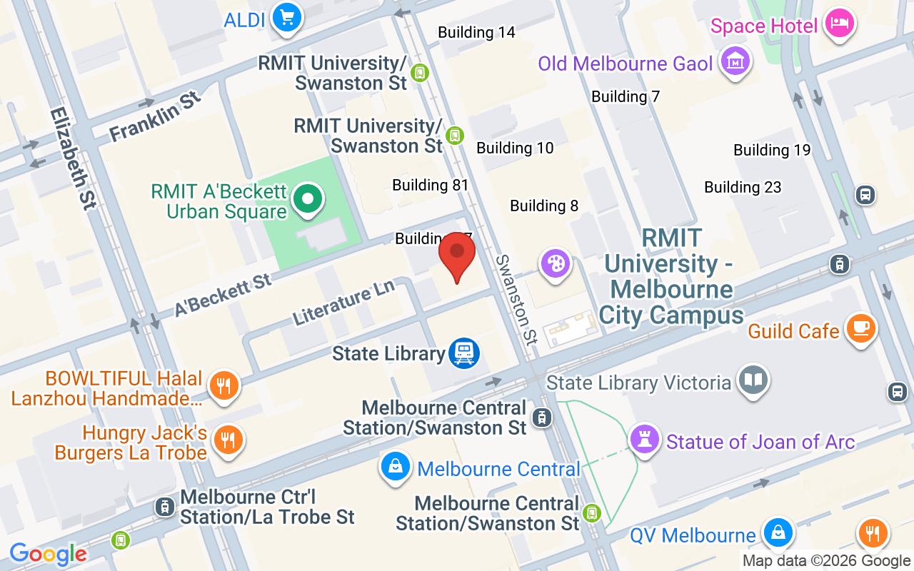 Map showing the location of Biba Academy of Hair and Beauty