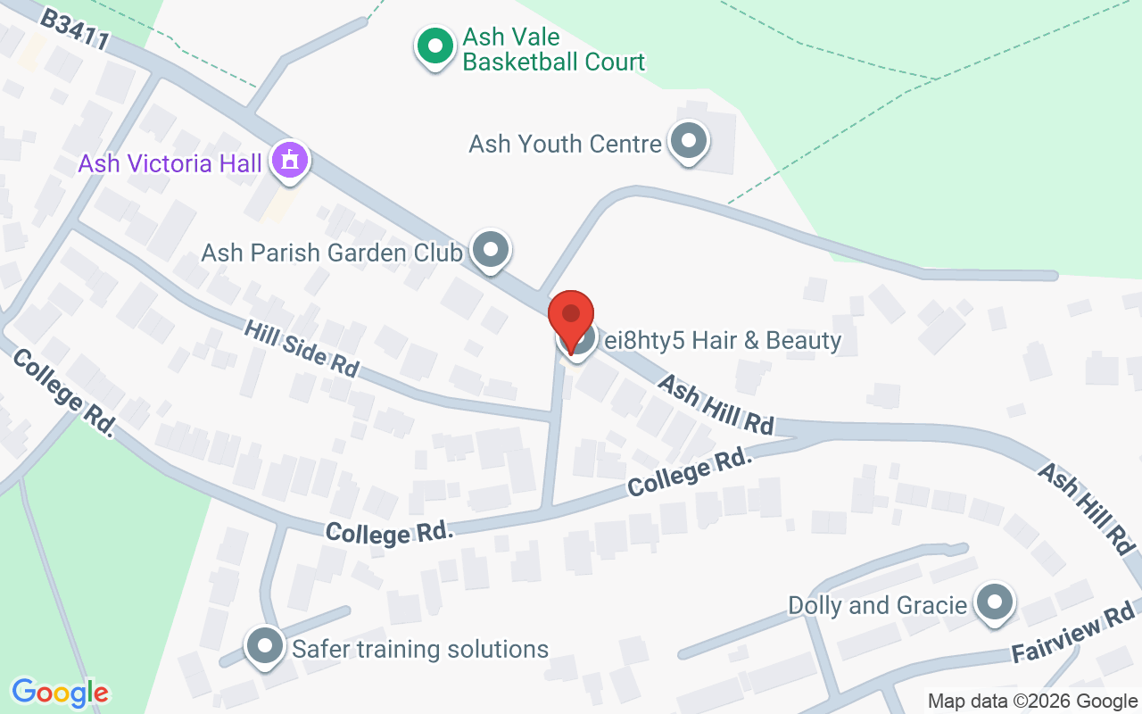 Map showing the location of ei8hty5 HAIR & BEAUTY