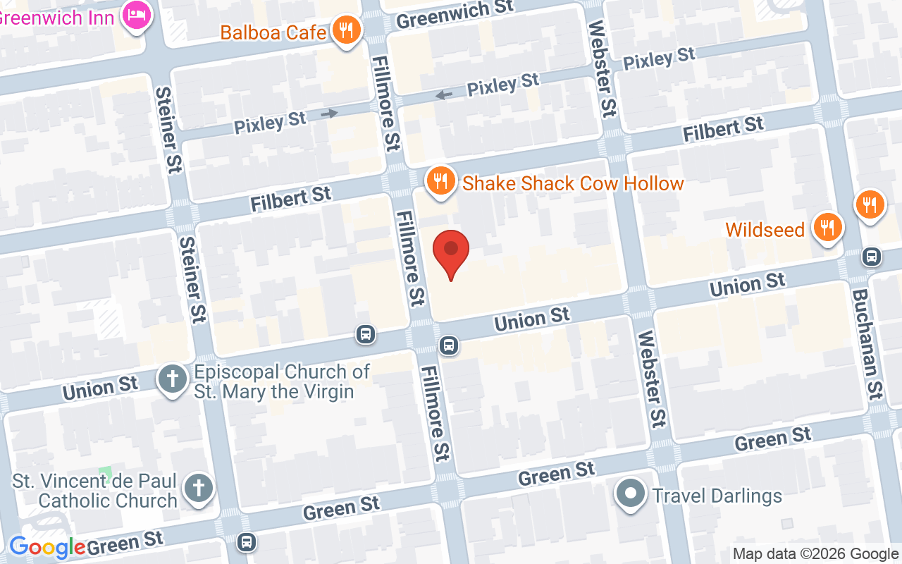 Map showing the location of Kosa Salon SF