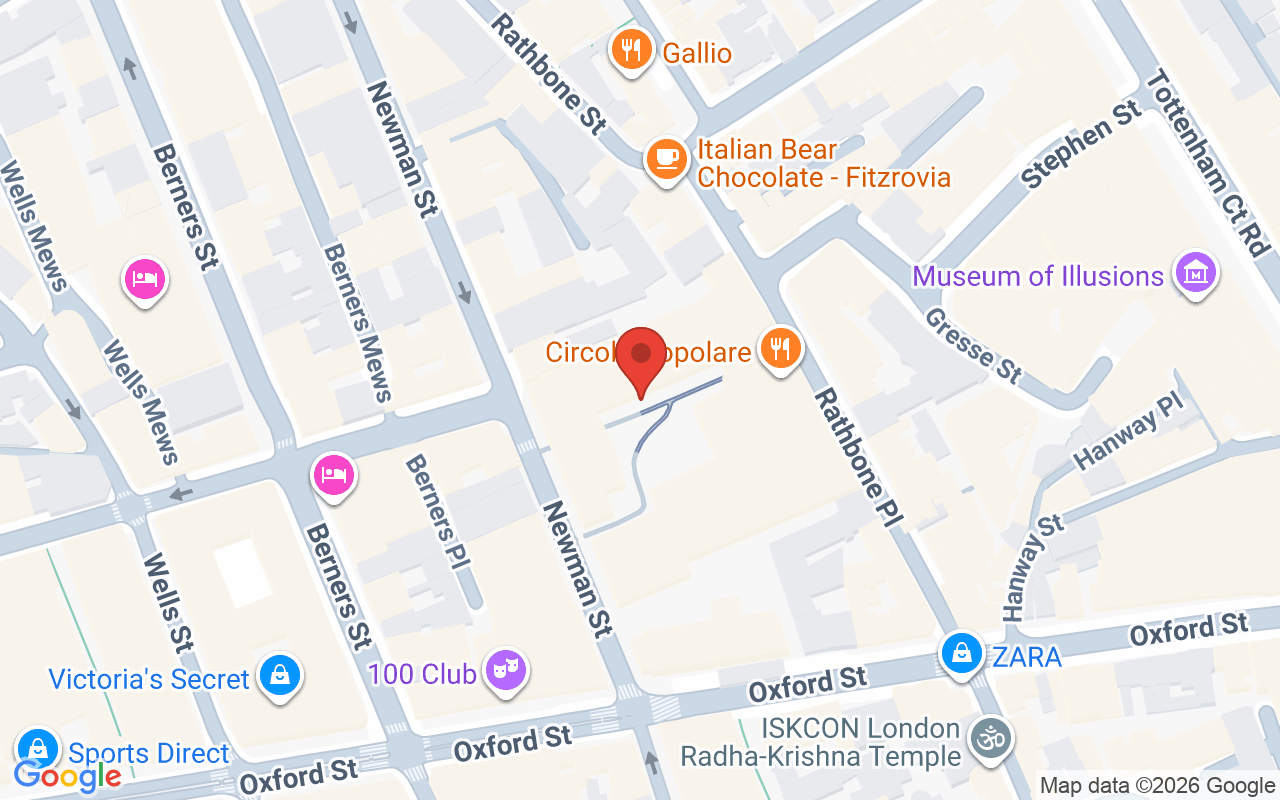 Map showing the location of Vixen & Blush Hair Extensions London