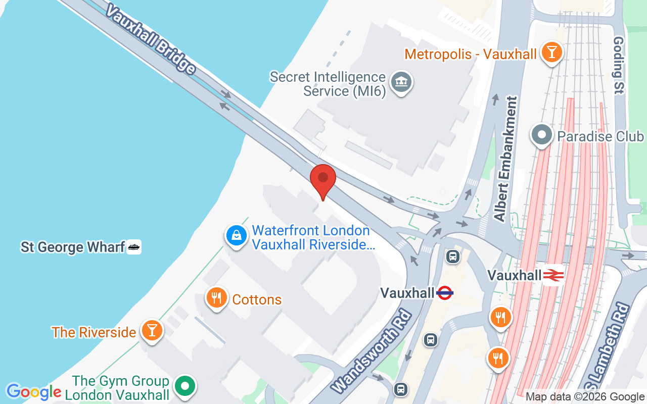 Map showing the location of Pure Skin Beauty – Vauxhall