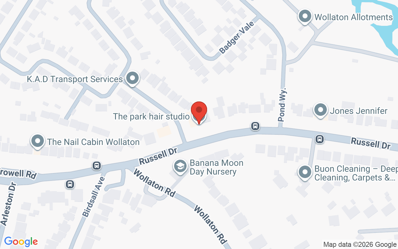 Map showing the location of The Park Hair Studio