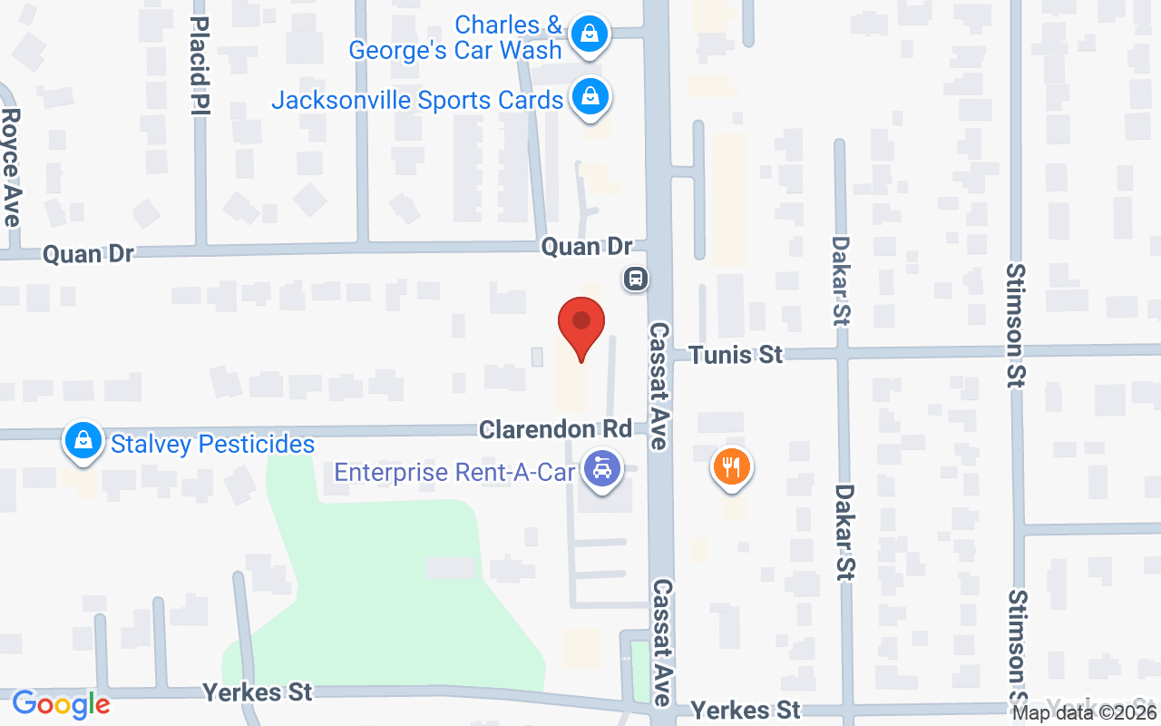 Map showing the location of Debonair Salon LLC