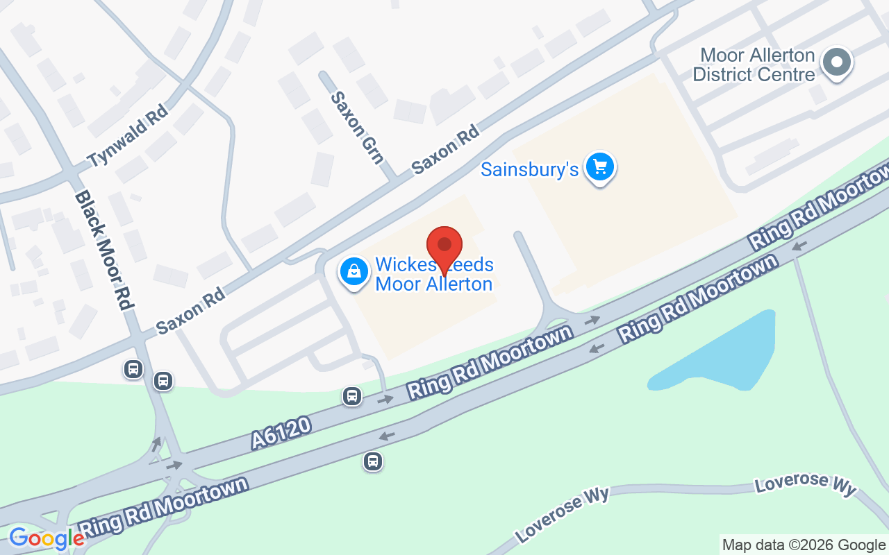 Map showing the location of HQ Hair Leeds
