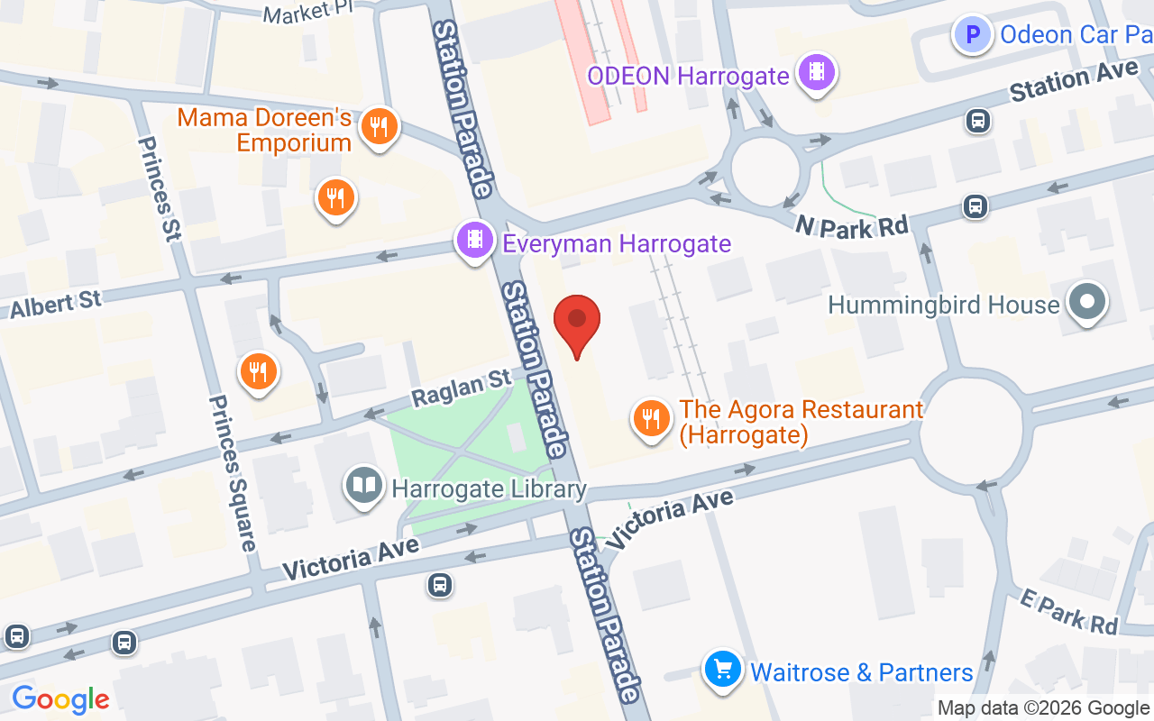 Map showing the location of CG Hair Salon Harrogate