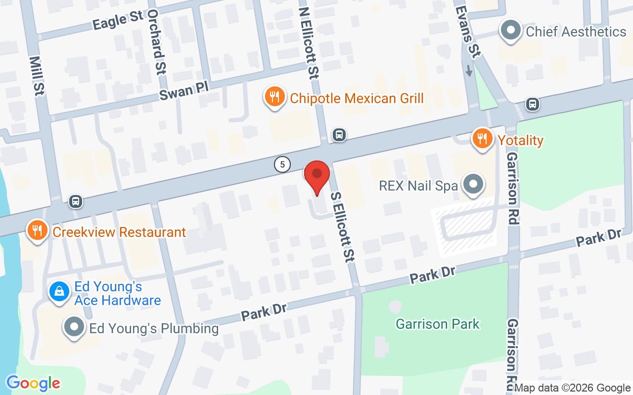 Map showing the location of Excuria Salon and Spa