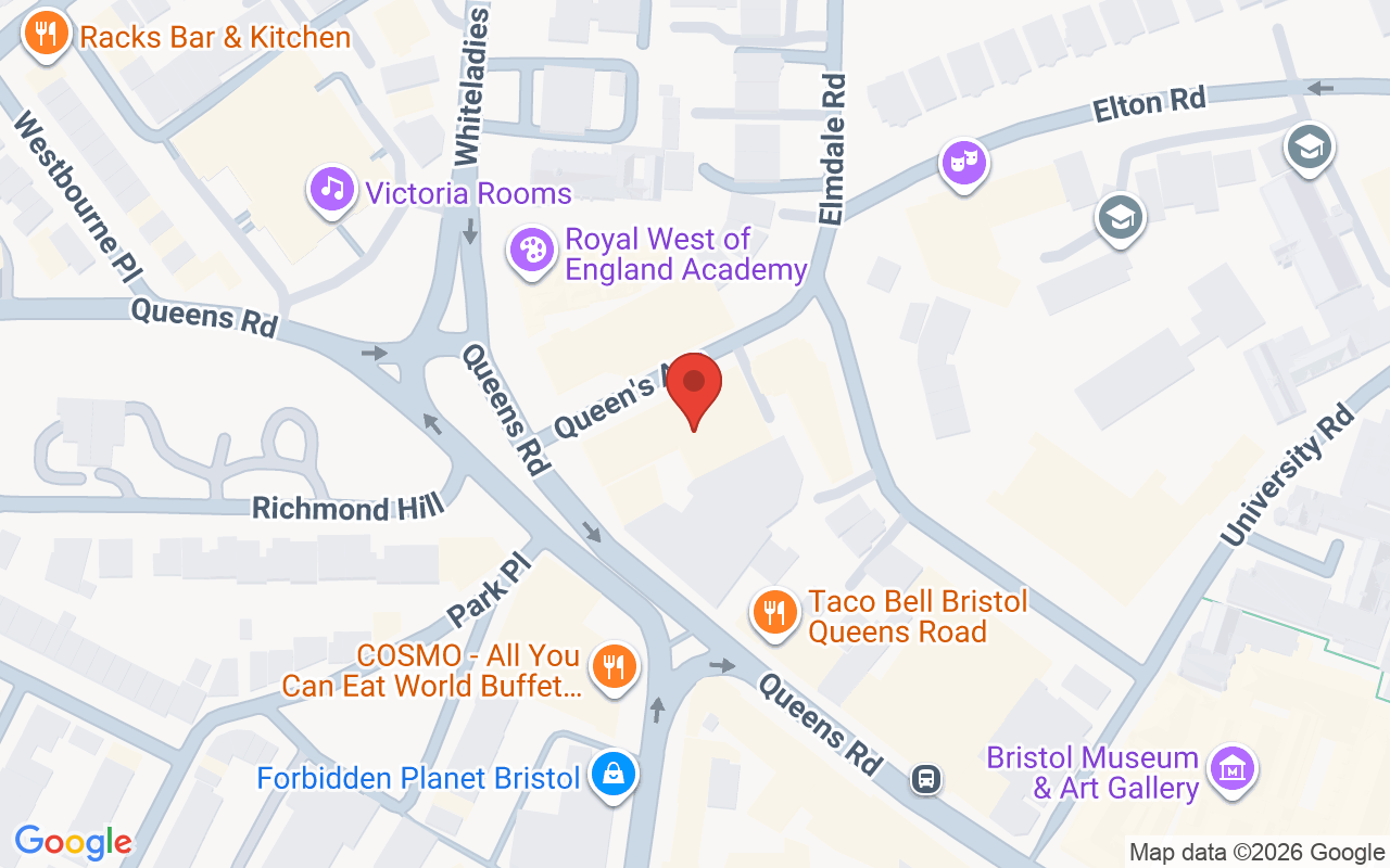 Map showing the location of Clifton Skin & Beauty, Bristol
