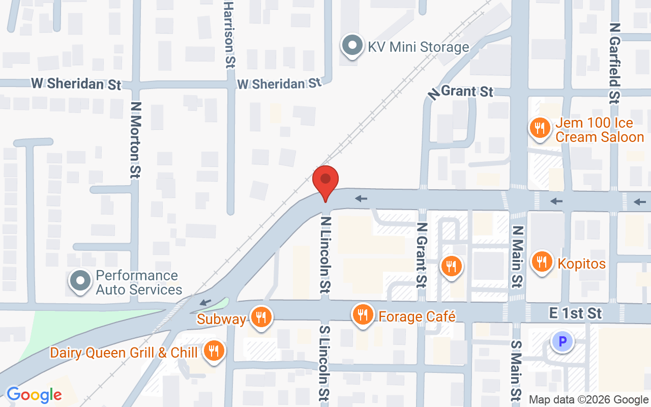 Map showing the location of Trinity Salon Newberg