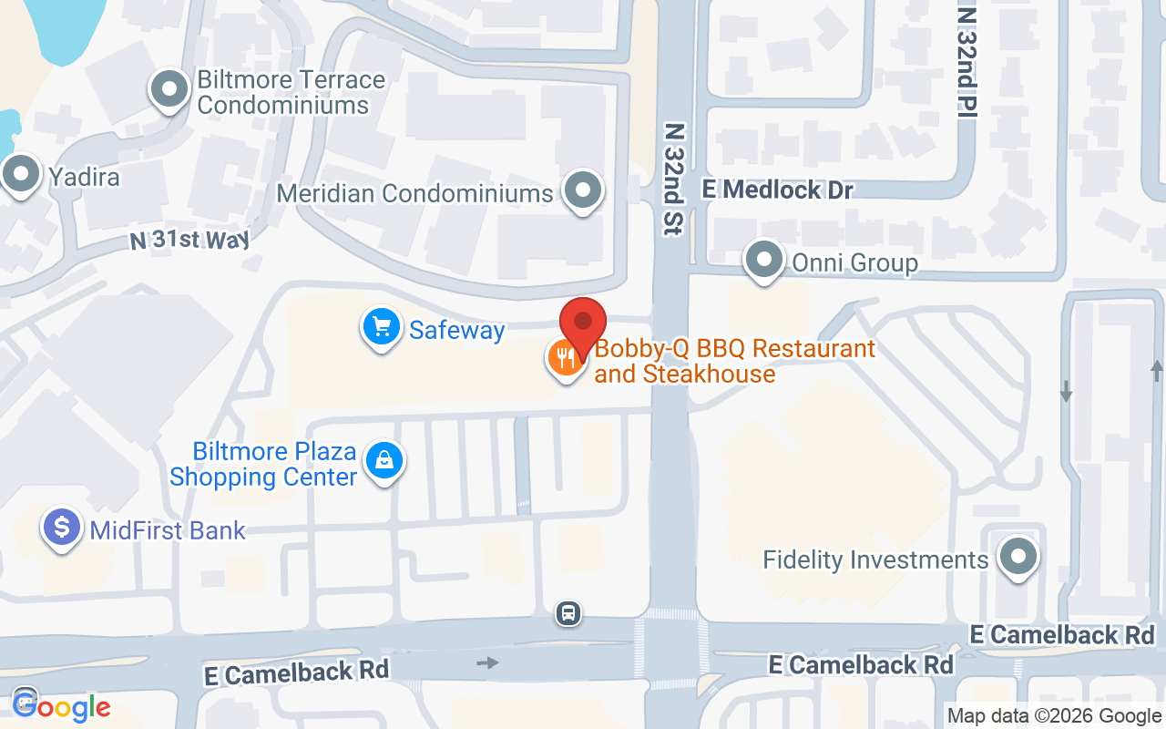 Map showing the location of Mane Attraction Salon Phoenix