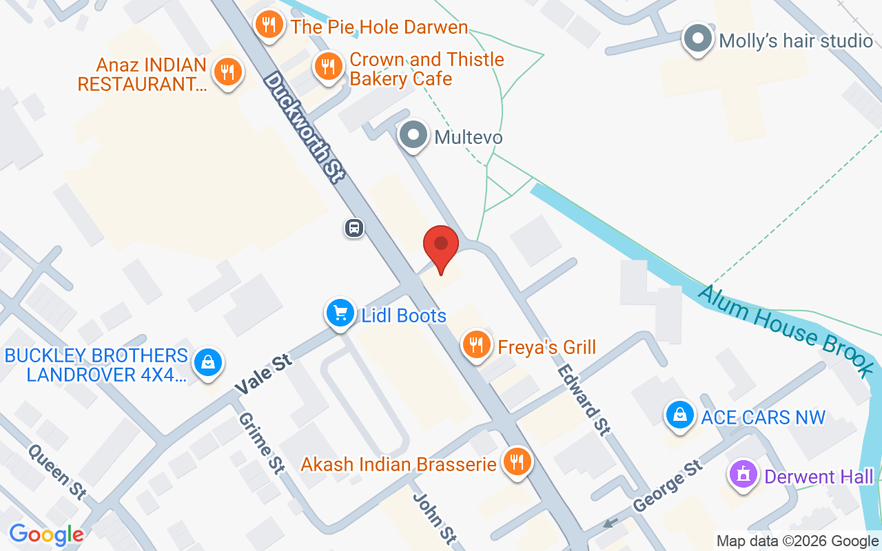 Map showing the location of The Brookside Hair and Beauty Salon