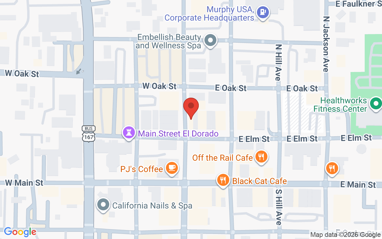 Map showing the location of Almost Blonde Salon