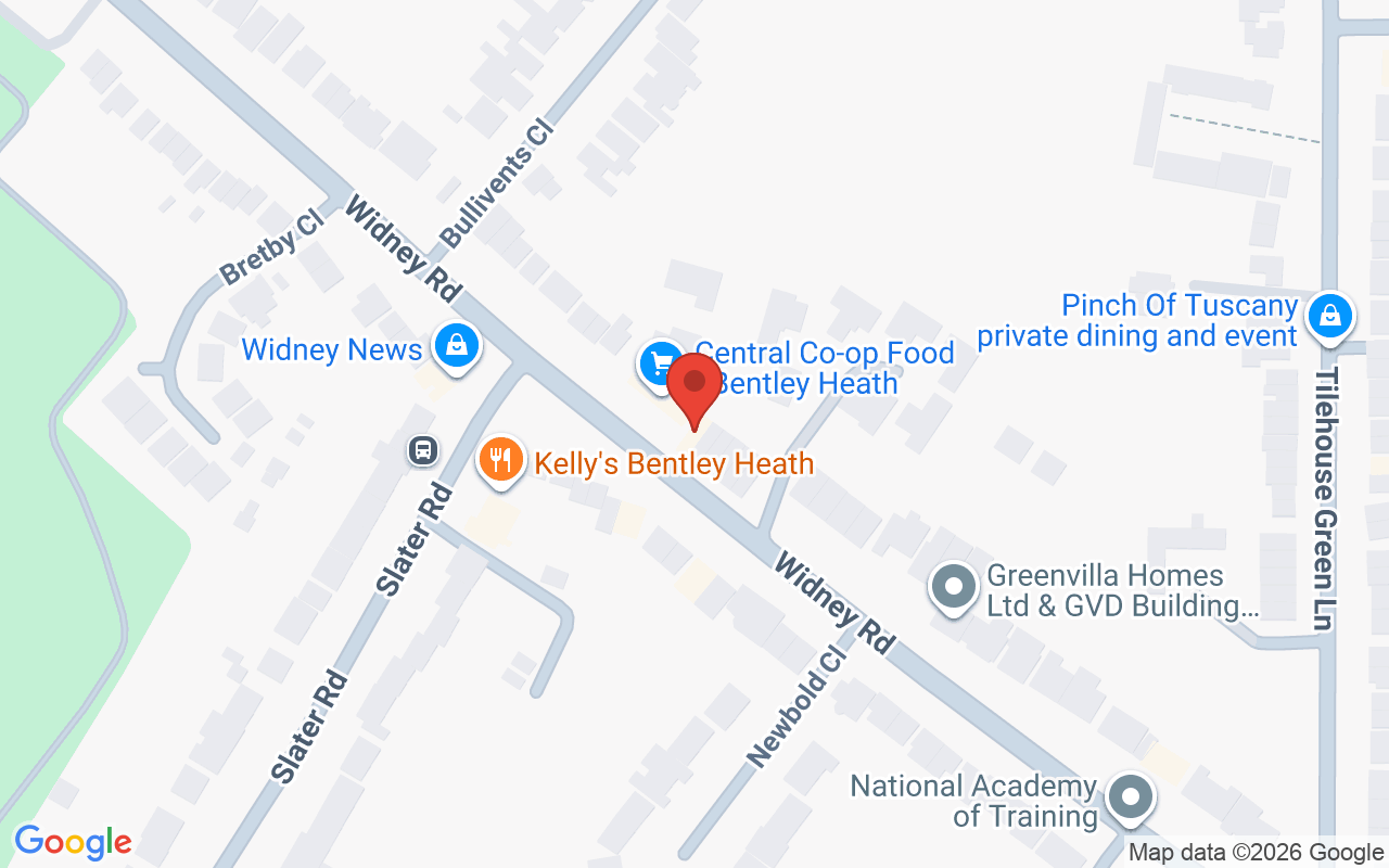 Map showing the location of Salon No. 100, Solihull