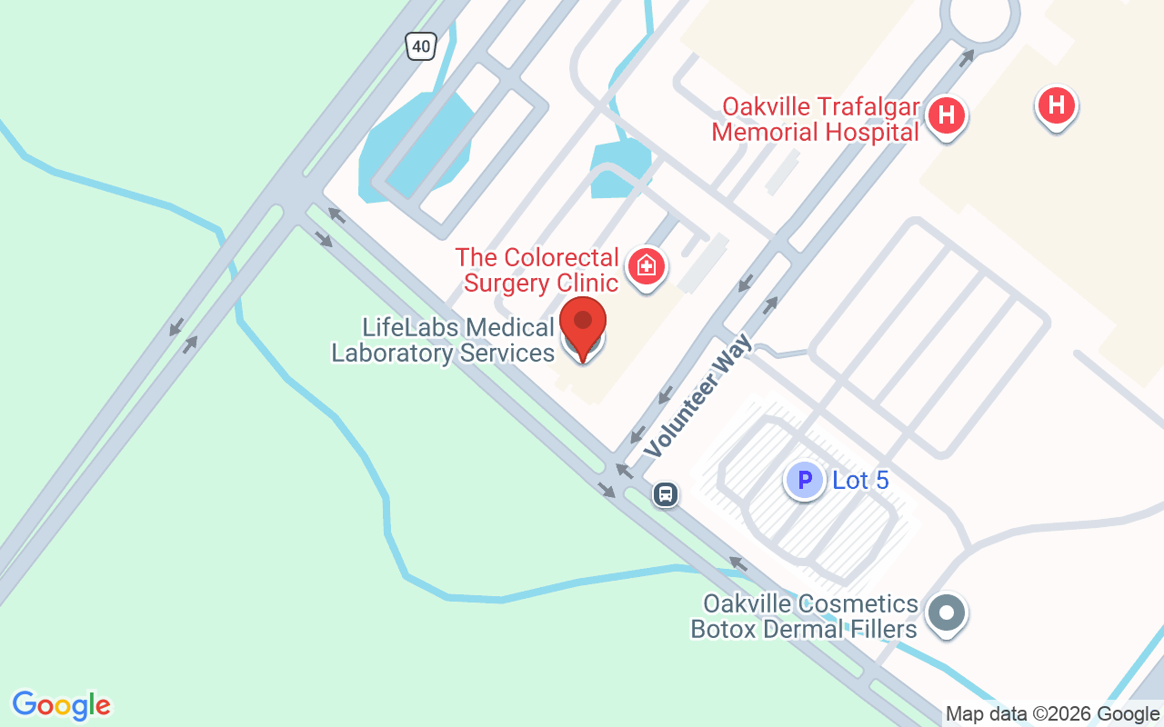 Map showing the location of Distill Laser Clinic Oakville
