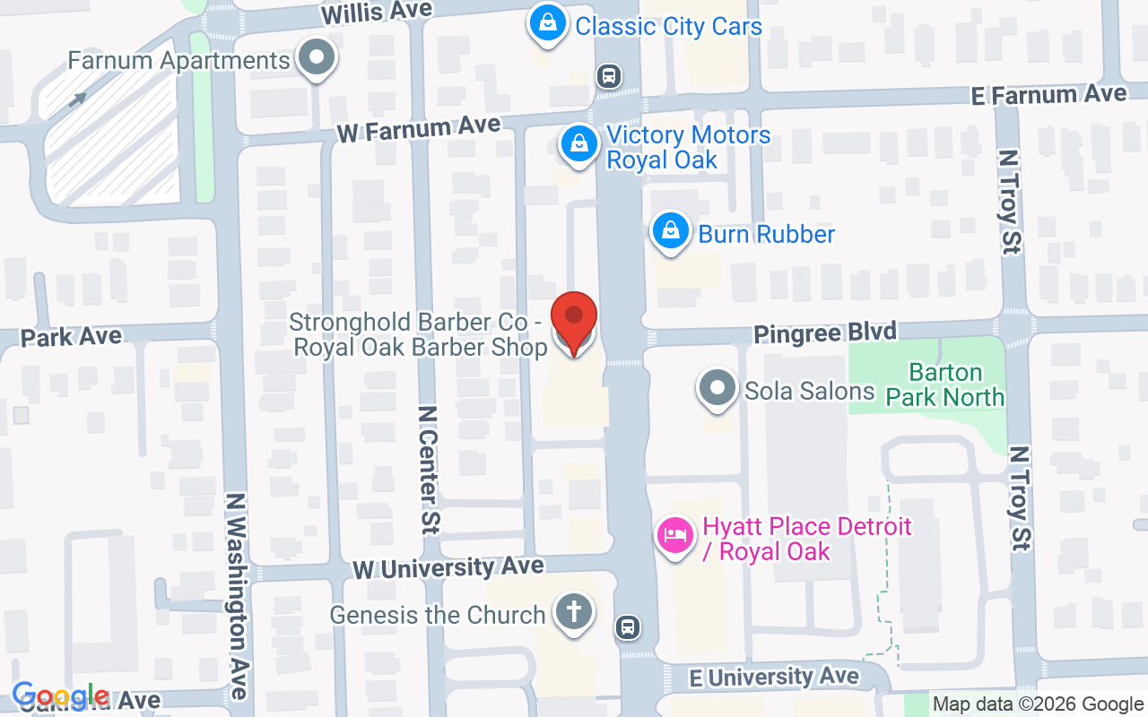 Map showing the location of Stronghold Barber Co