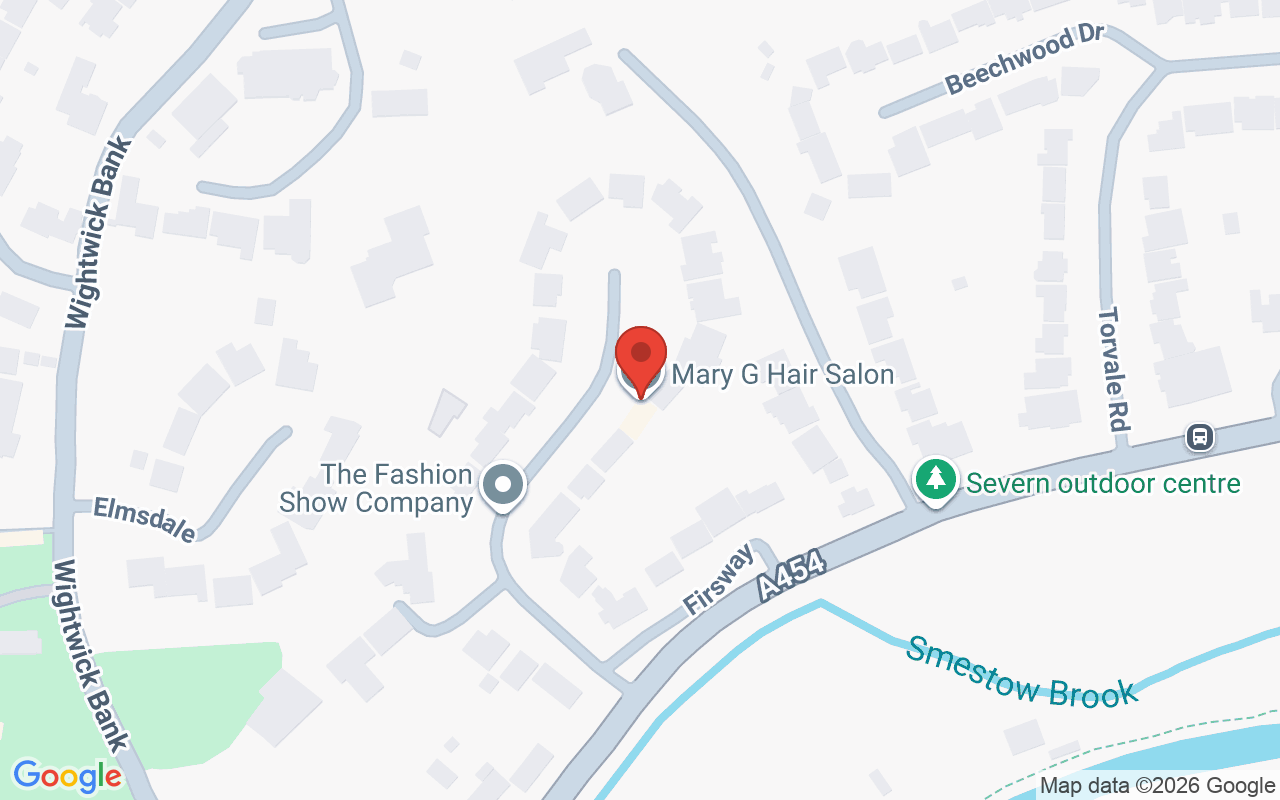 Map showing the location of Mary G Hair Salon