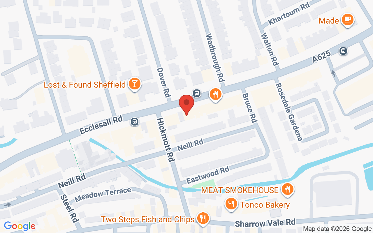 Map showing the location of MADDISON HAIR SALON, Sheffield