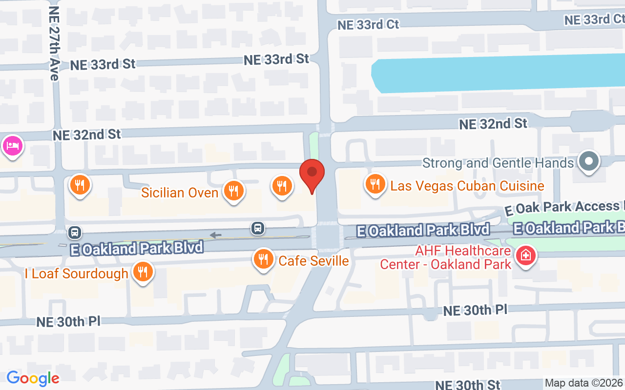 Map showing the location of The Color Cove Hair Salon in Fort Lauderdale