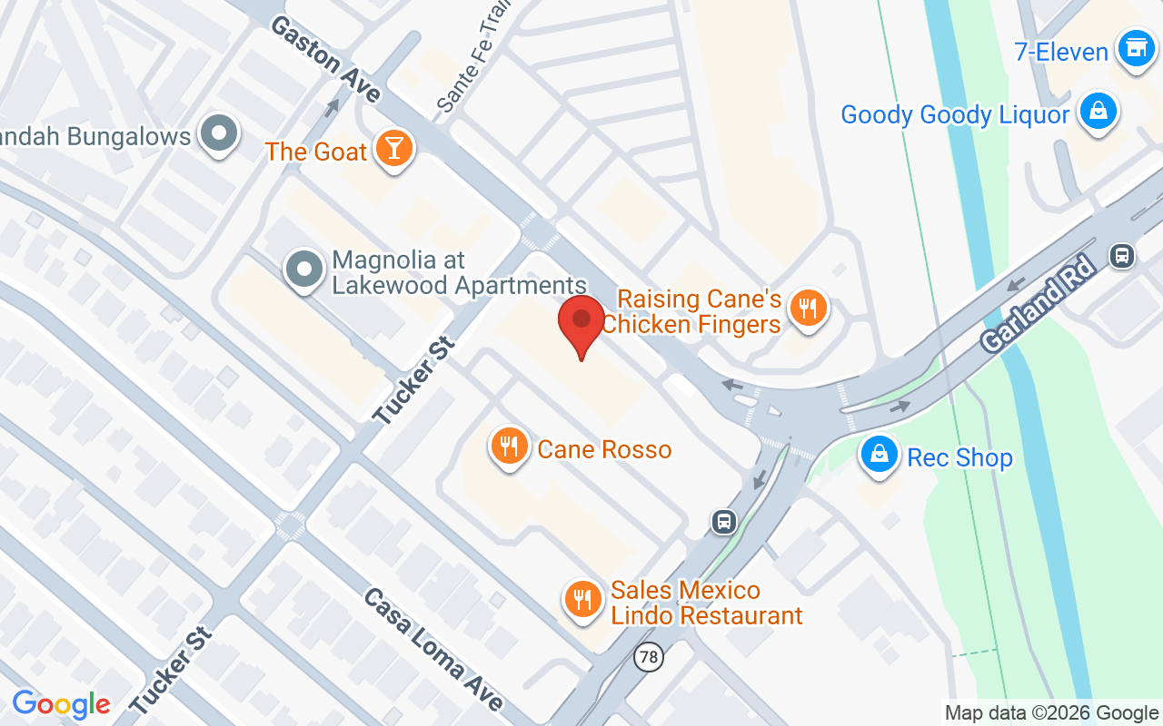 Map showing the location of Shear Sugar Salon & Extensions Dallas, Tx