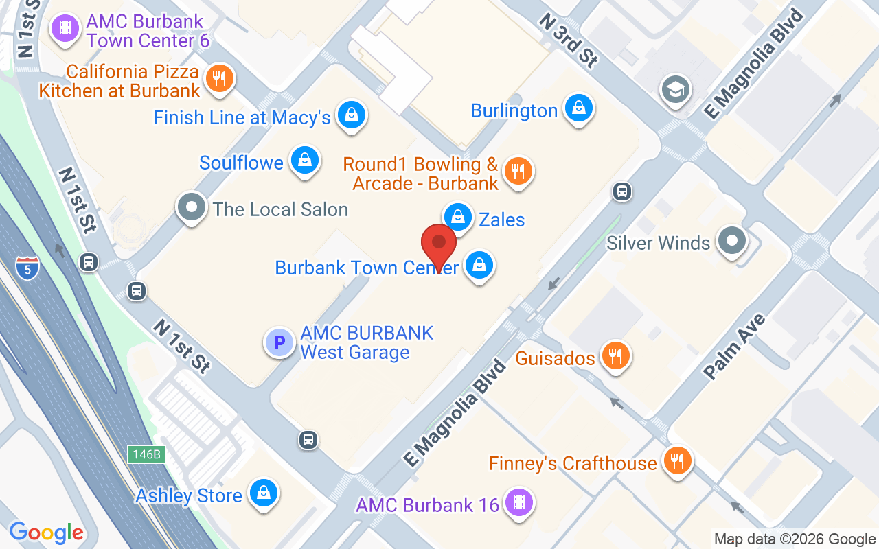 Map showing the location of FH Beauty Ink, LLC Burbank, CA