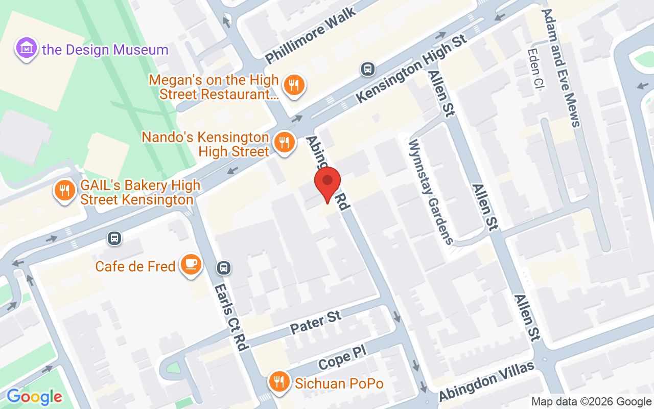 Map showing the location of Luke Ormsby Hair – Kensington