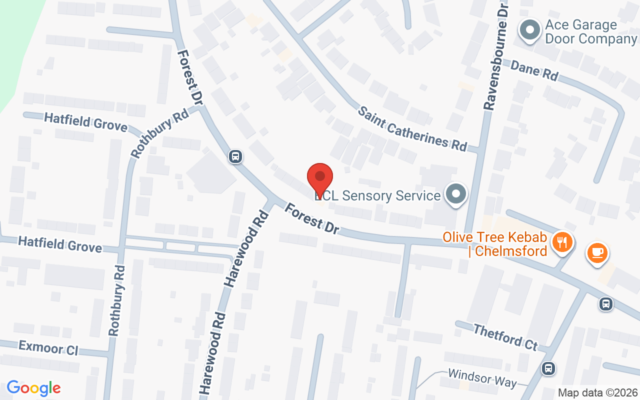Map showing the location of The Wax Club – Chelmsford