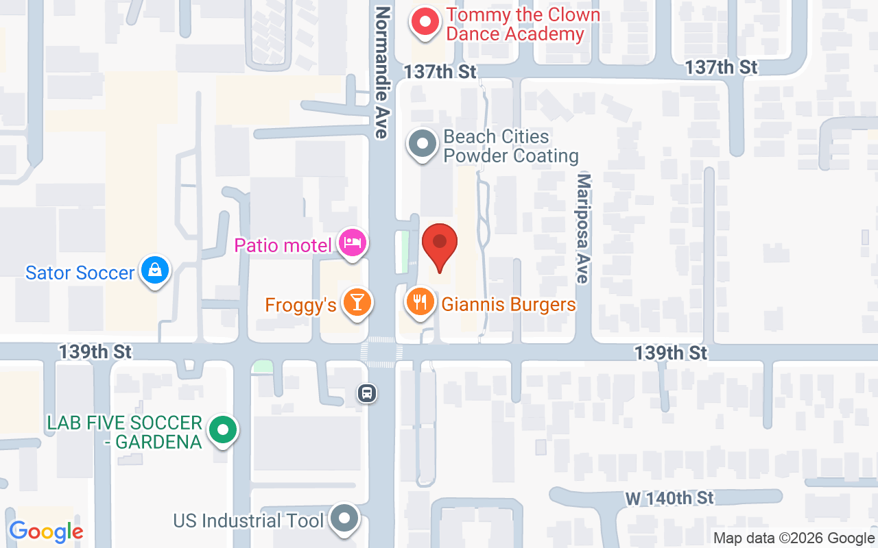Map showing the location of Barbees Beauty Bar