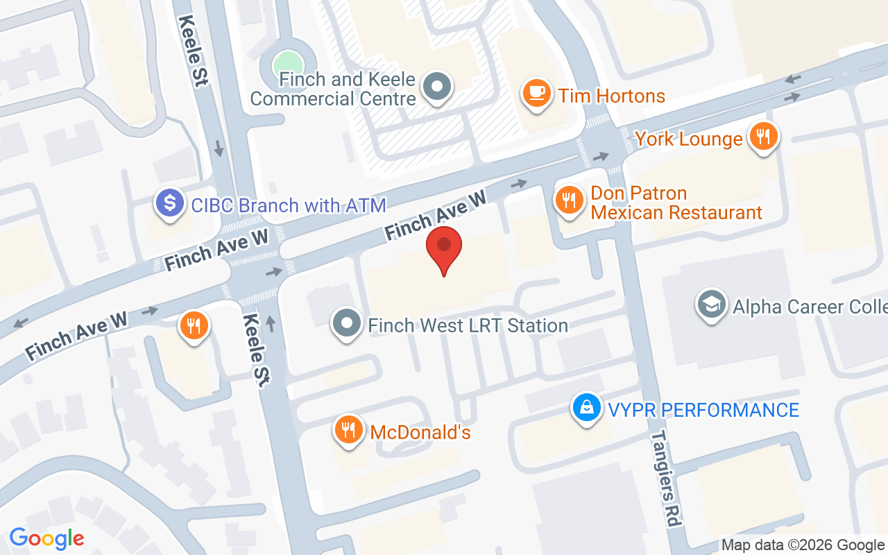 Map showing the location of Kyla Hair Boutique 1315 Finch Ave W, North York ON M3J 2G6. 5Floor Unit#512B