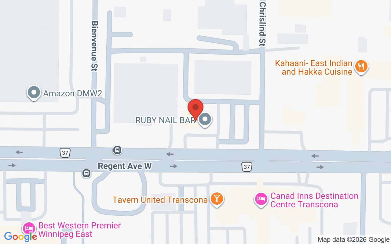 Map showing the location of Ruby Nail Bar