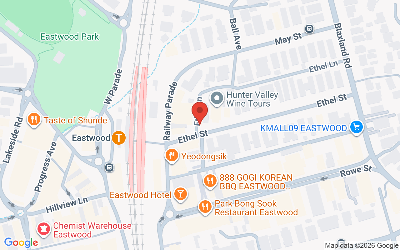 Map showing the location of AURA Hair & Makeup Eastwood