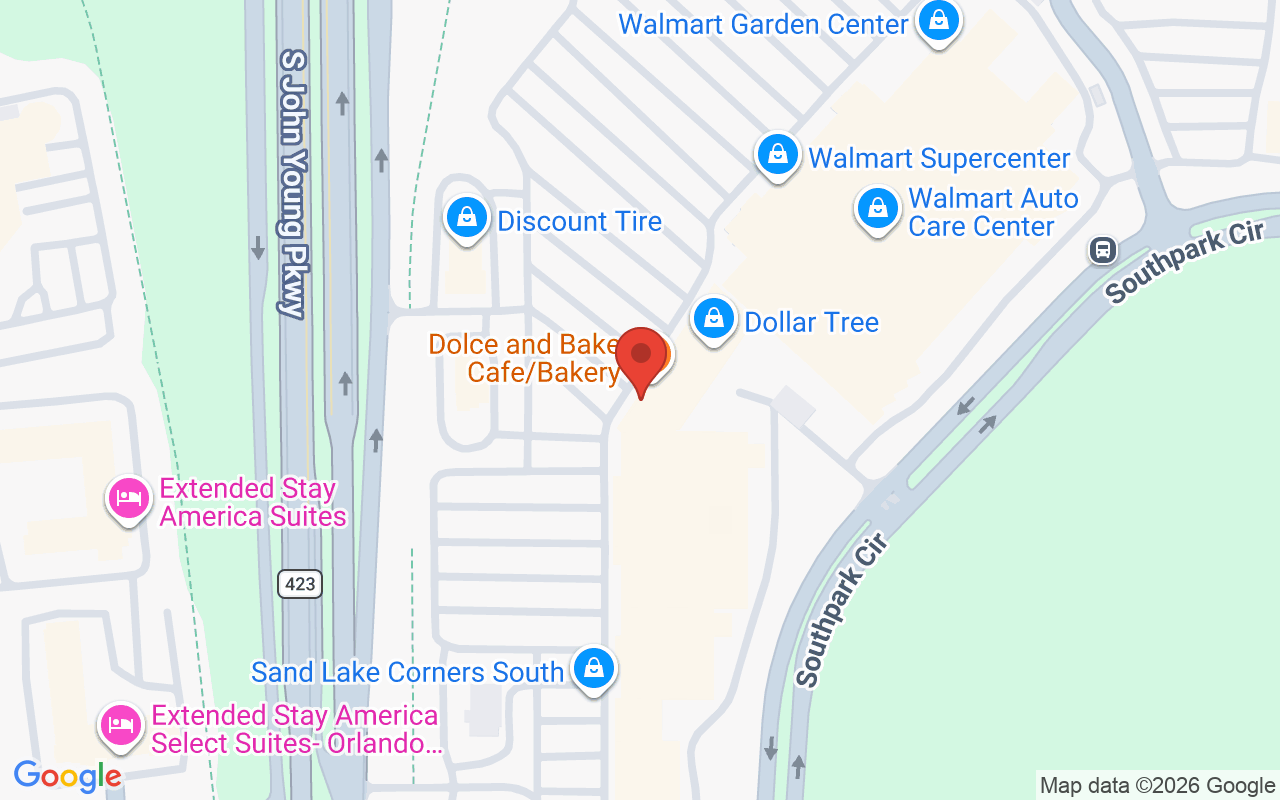 Map showing the location of A-List Nails & Spa Orlando