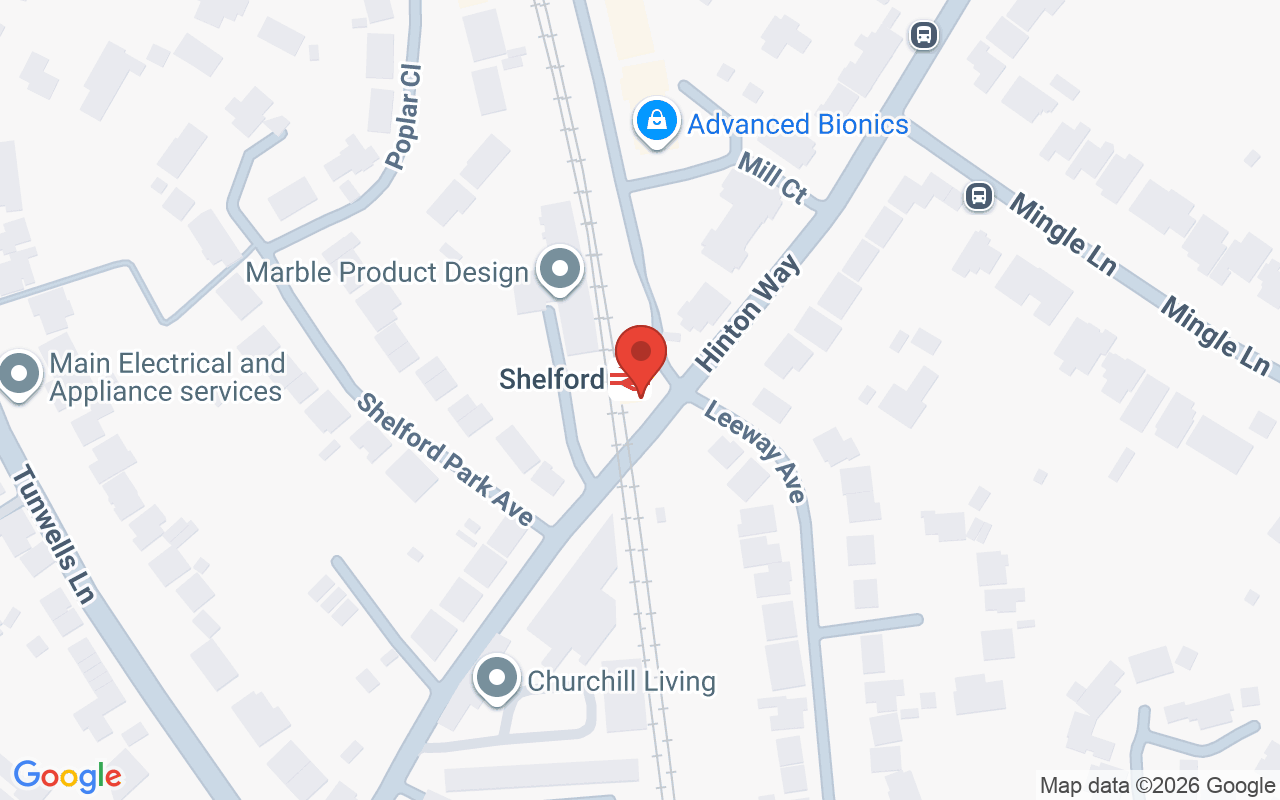 Map showing the location of The Hidden Beauty Room, Great Shelford, Cambridge