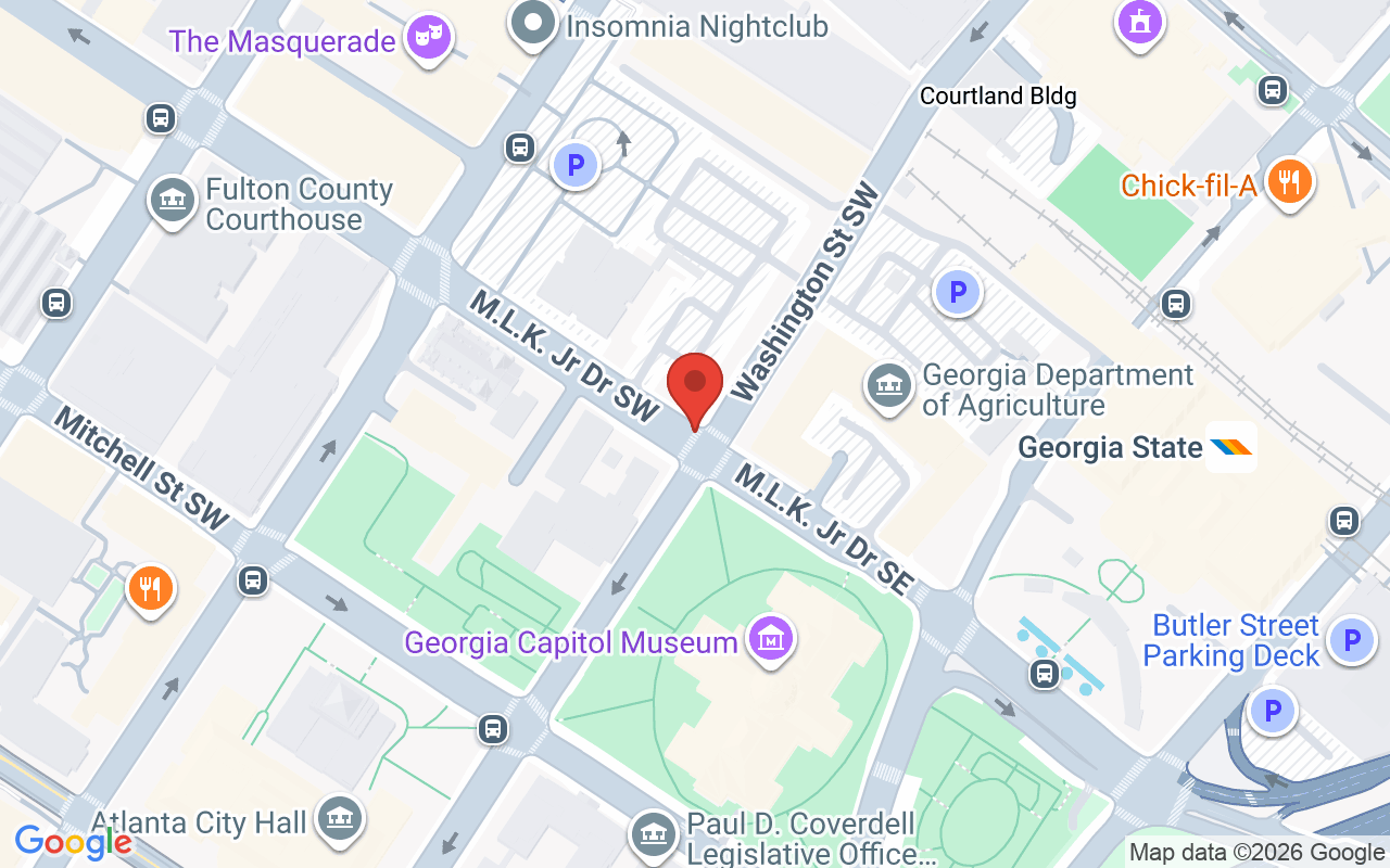 Map showing the location of 1195 Fairburn Rd SW
