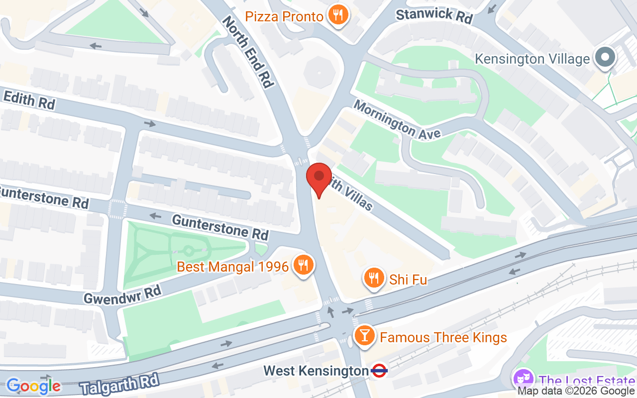 Map showing the location of Velvet Skin — Expert Waxing & Facials | West Kensington, London