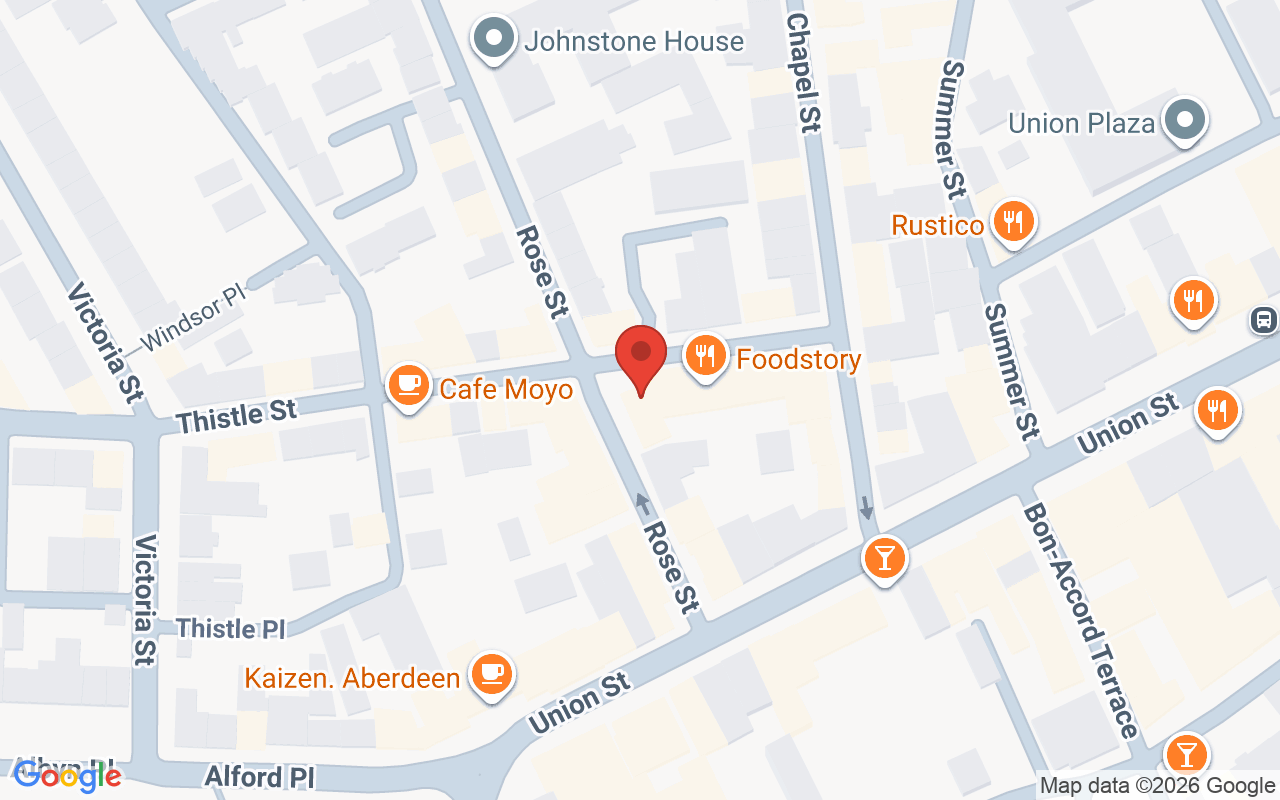 Map showing the location of Bloom Lifestyle Aberdeen